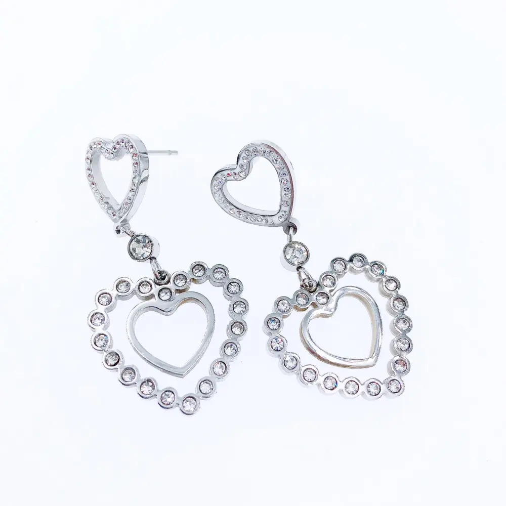 [OAS-Cuore 5104 - Orecchini pendenti in Acciaio] OAS-Cuore 5104 - Orecchini pendenti in Acciaio - OAS-Cuore 5104 - Orecchini pendenti in Acciaio (Argento)