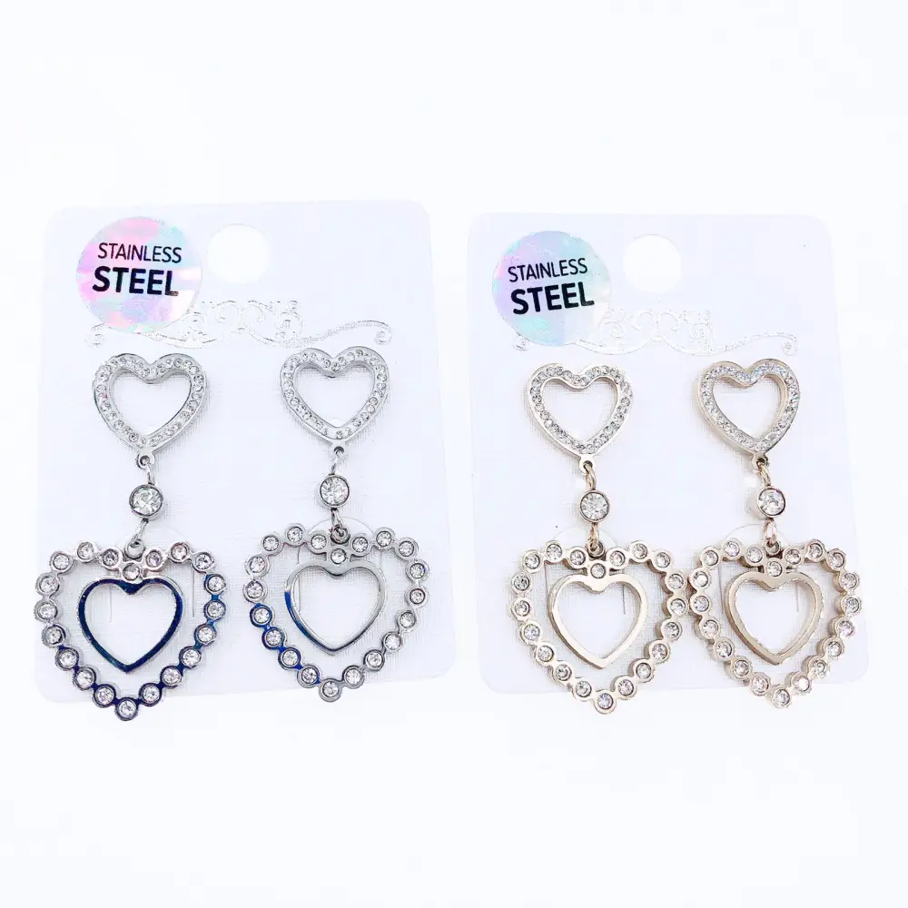 OAS-Cuore 5104 - Orecchini pendenti in Acciaio - OAS-Cuore 5104 - Orecchini pendenti in Acciaio (Argento)