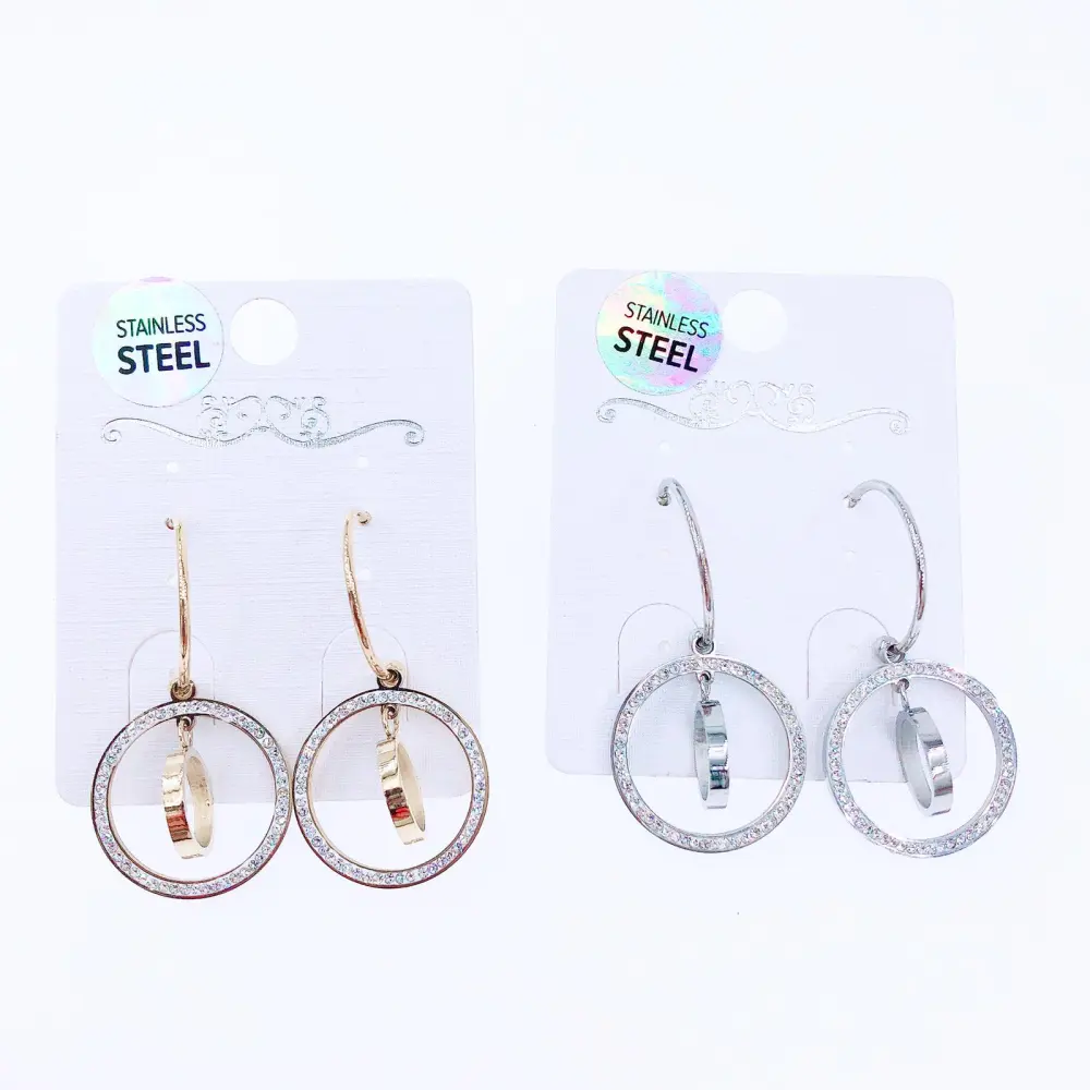 OAS-Doppio Cerchio  5063 - Orecchini in Acciaio - OAS-Doppio Cerchio  5063 - Orecchini in Acciaio (Oro Giallo)