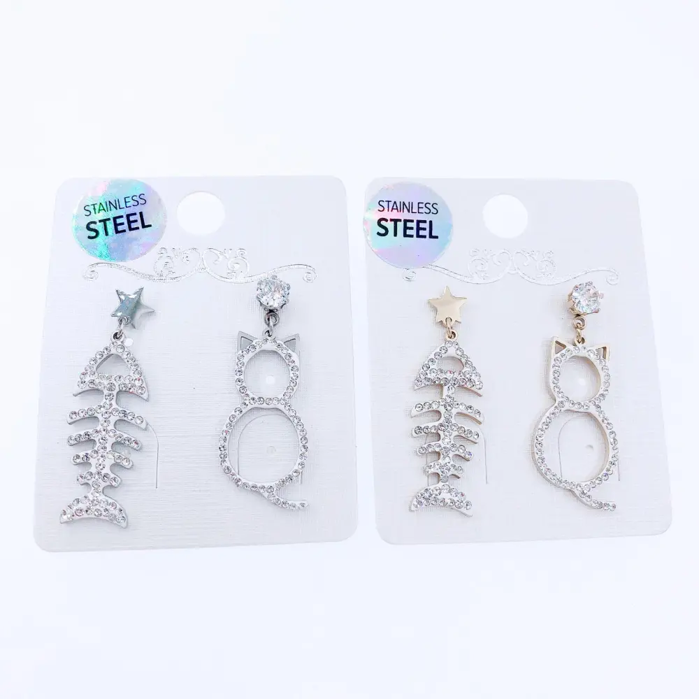 OAS-Pesce e Gatto 5102 - Orecchini pendenti in Acciaio - OAS-Pesce e Gatto 5102 - Orecchini pendenti in Acciaio (Argento)