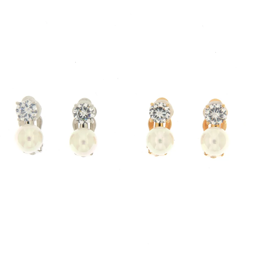 P.luce Perla 8 mm 3001 - Orecchini a Clip - OMC-TEH0538 8mm (Argento)