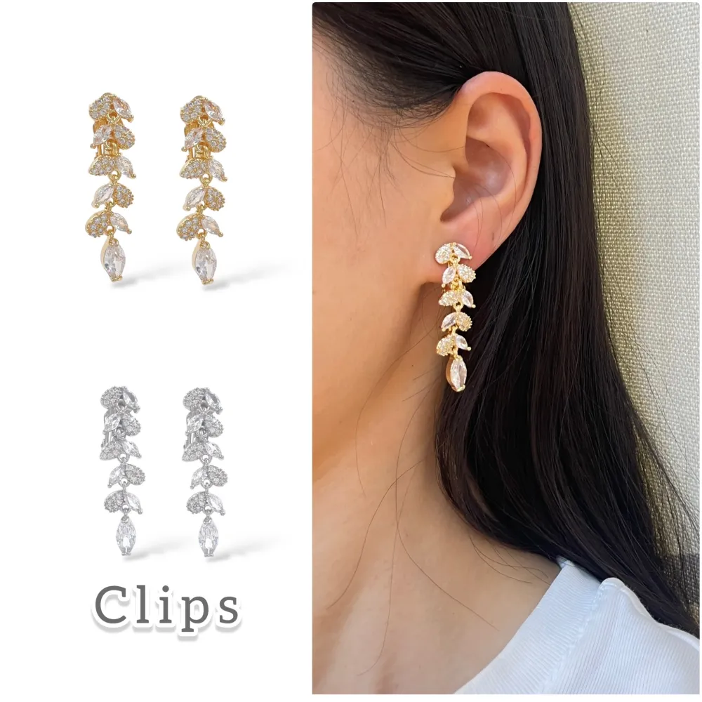 Fiore-Orecchini a Clip in Acciaio - OMK-506-349 (Argento)