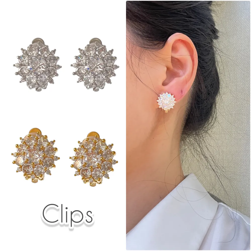 Fiore-Orecchini a Clip con Zirconia - OMK-506-SD24
