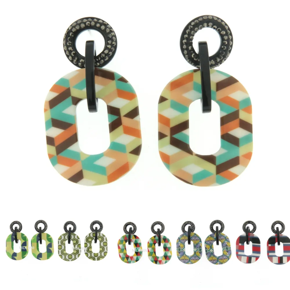 (3 pezzi) Orecchini moda in resina - OMM-104-S52