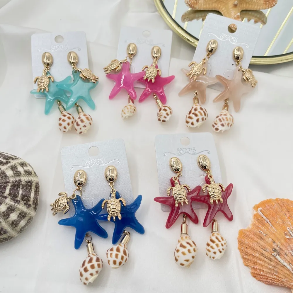 Stella Marina conchiglia-Orecchini Moda - OMM-10493