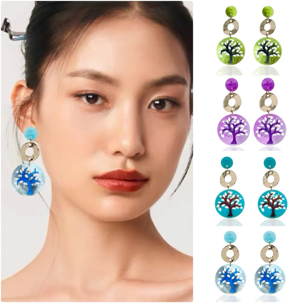 Albero della Vita-Orecchini in Resina - OMM-15419