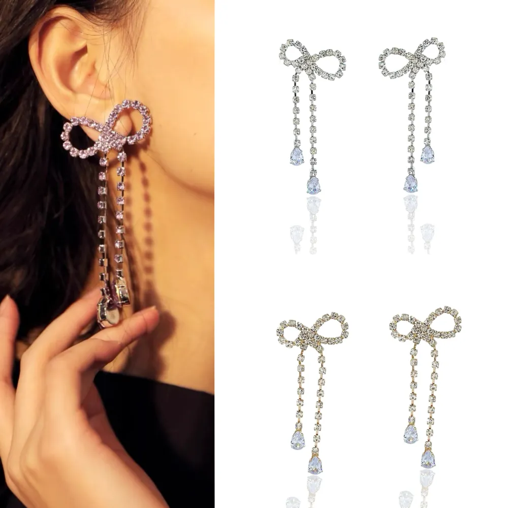 Fiocco con Strass-Orecchini in Rame - OMM-159-23991