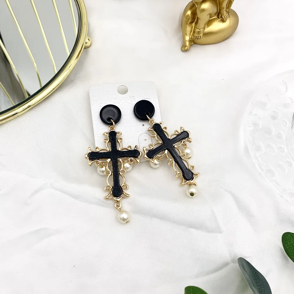 Croce - Orecchini Moda in Resina - OMM-16174-A