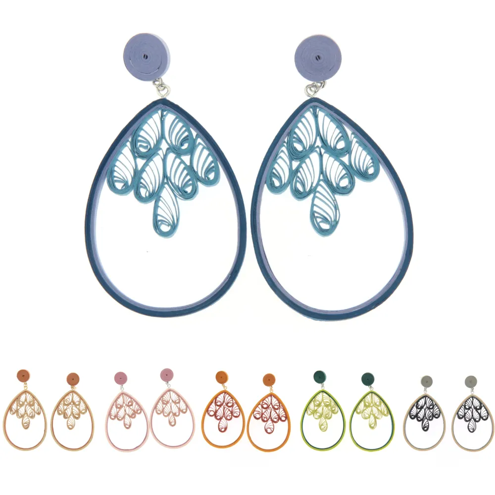 (3 pezzi) Orecchini handmade in carta - OMM-DE0031 (Beige)