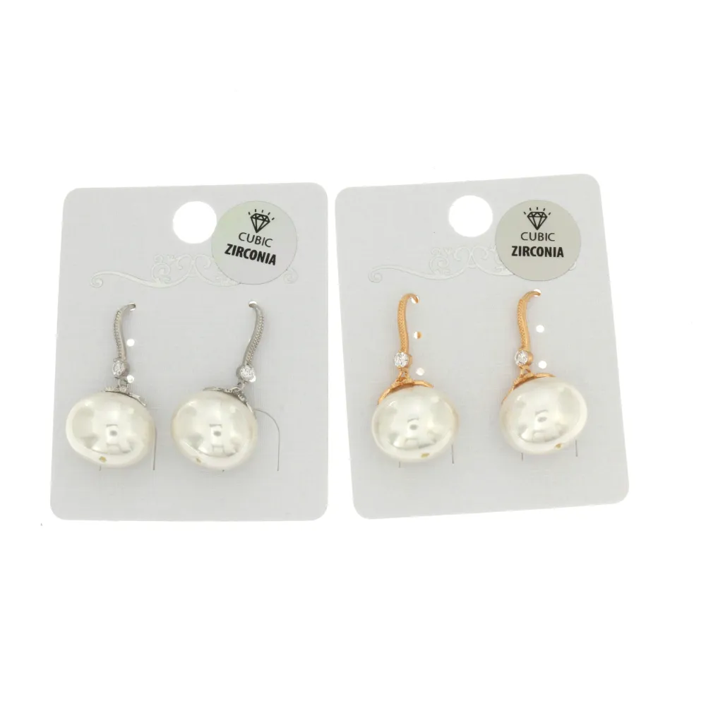 OMZ- Perla Ovale 5157-Orecchini con  Cubic Zirconia - OMZ- Perla Ovale 5157-Orecchini con  Cubic Zirconia