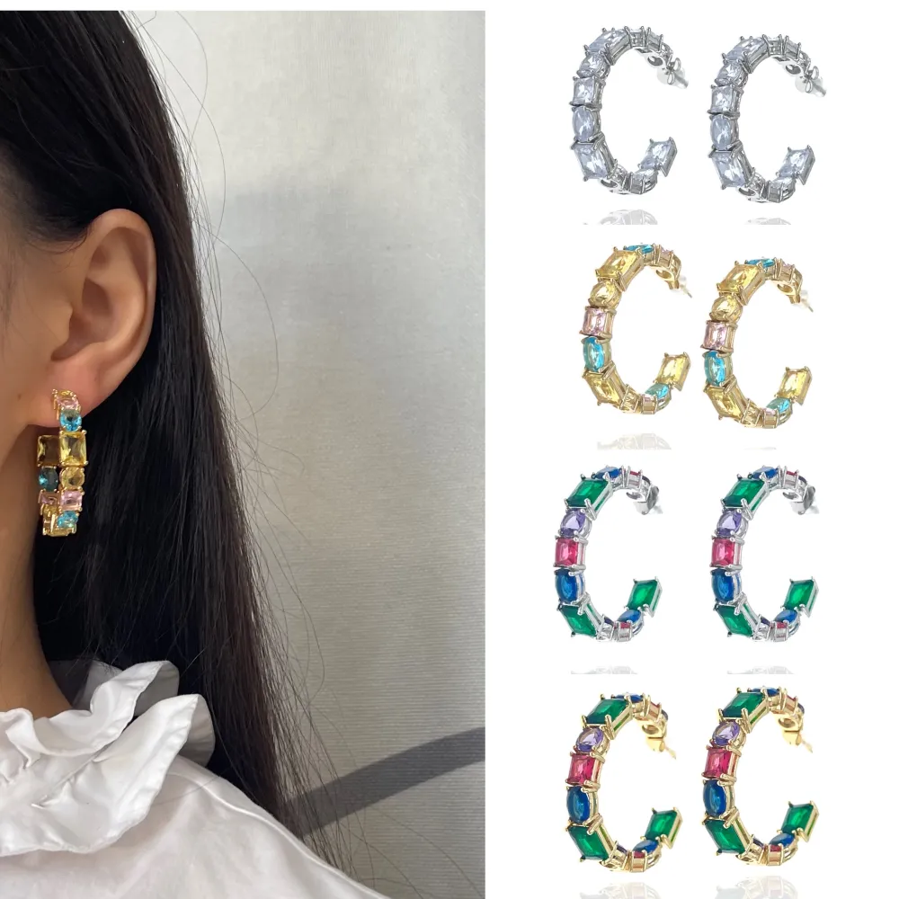 Cerchio con Pietra Zirconia-Orecchini con Zirconia - OMZ-103-AA740E