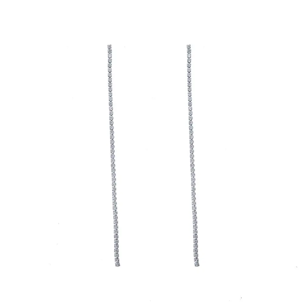 Tennis Lungo-Orecchini con Zirconia - OMZ-109-39 (Argento)