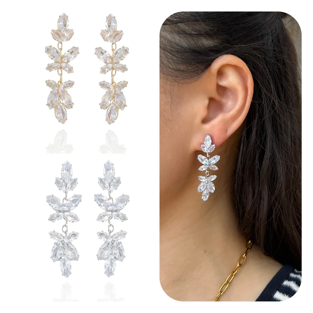 Fiore Pendente-Orecchini con Zirconia - OMZ-416-L17