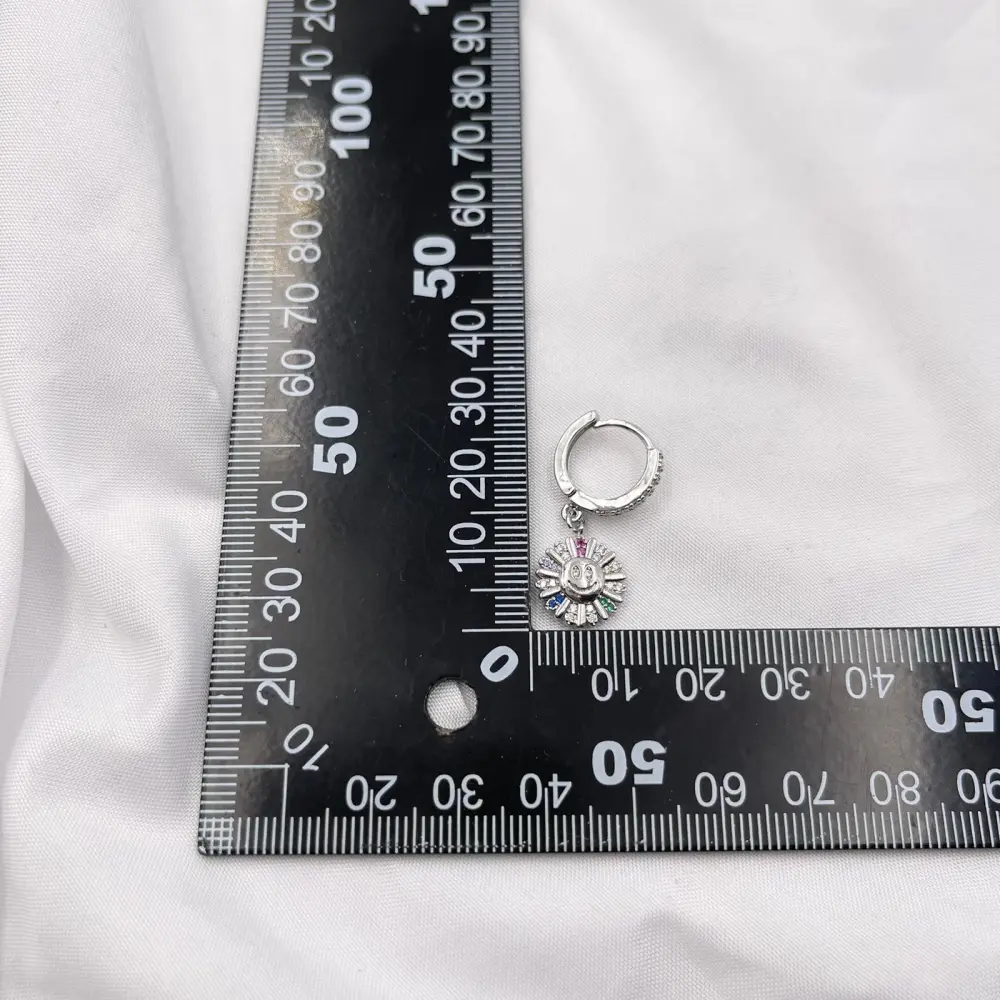 Cerchio con Smile-Orecchini con Zirconia - OMZ-Smile