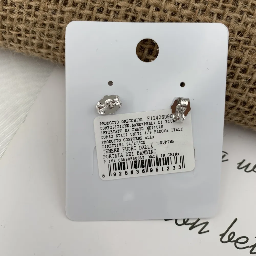 [OMZ-XP1233] Croce Perla-Orecchini con Zirconia - OMZ-XP1233