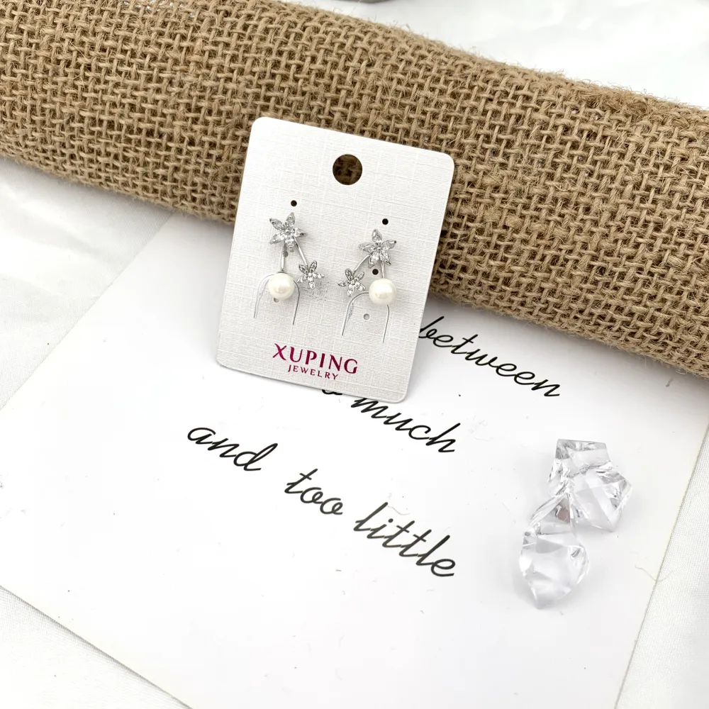 [OMZ-XP3550] Fiore Perla-Orecchini con Zirconia - OMZ-XP3550