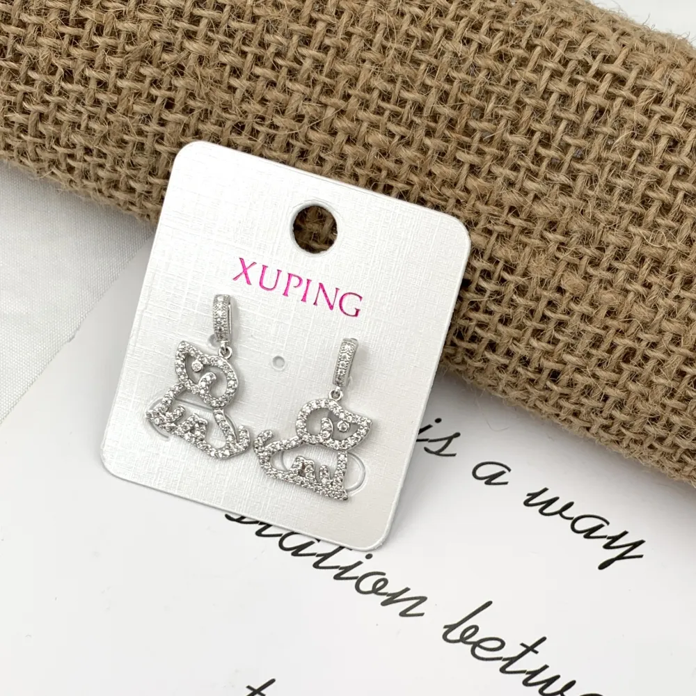 Cane Pendente-Orecchini con Zirconia - OMZ-XP6423