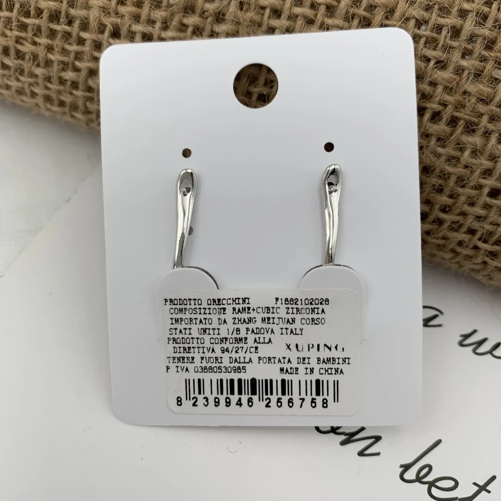 [OMZ-XP6758] Goccia a Monachella-Orecchini con Zirconia - OMZ-XP6758 (Bianco)