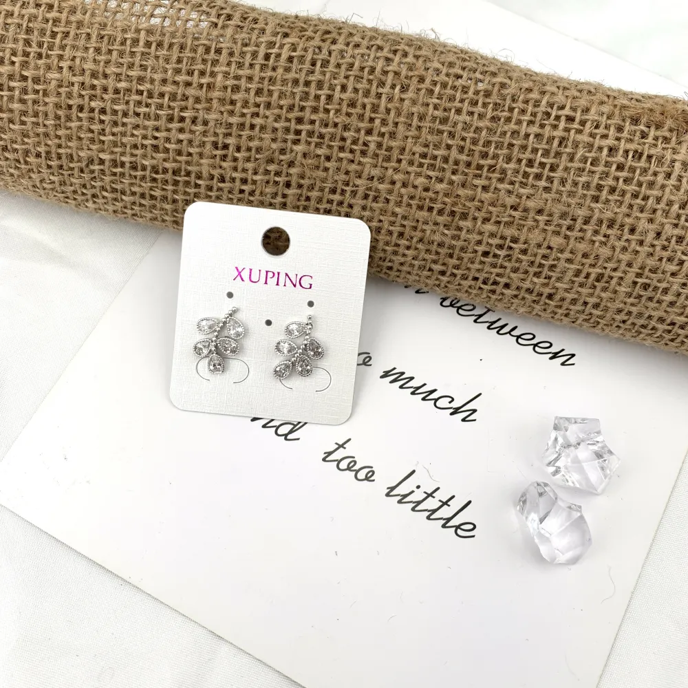 [OMZ-XP6985] Foglia-Orecchini con Zirconia - OMZ-XP6985