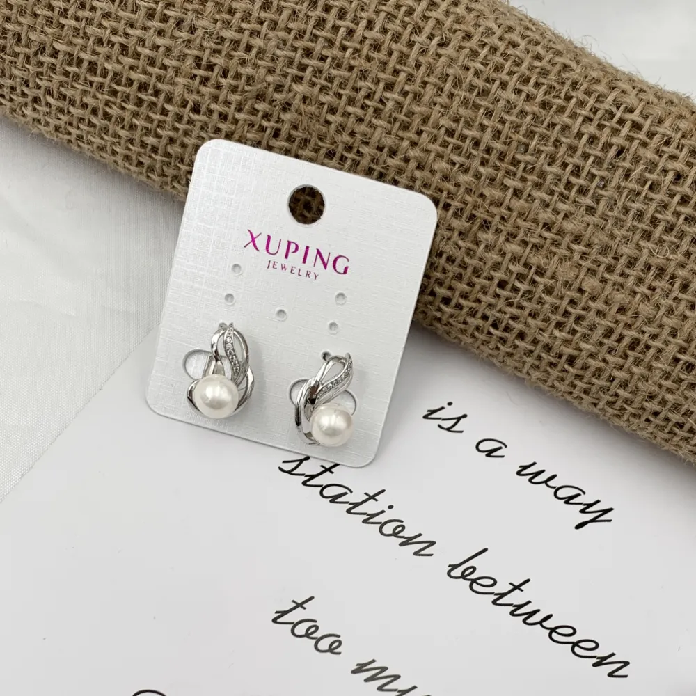 [OMZ-XP7279b] Perla Pendente-Orecchini con Zirconia - OMZ-XP7279b