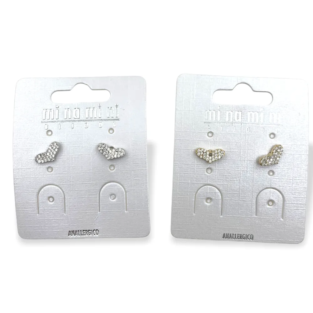 OMZ6082-Cuore Piccolo- Orecchini a Lobo - OMZ6082-Cuore Piccolo- Orecchini a Lobo