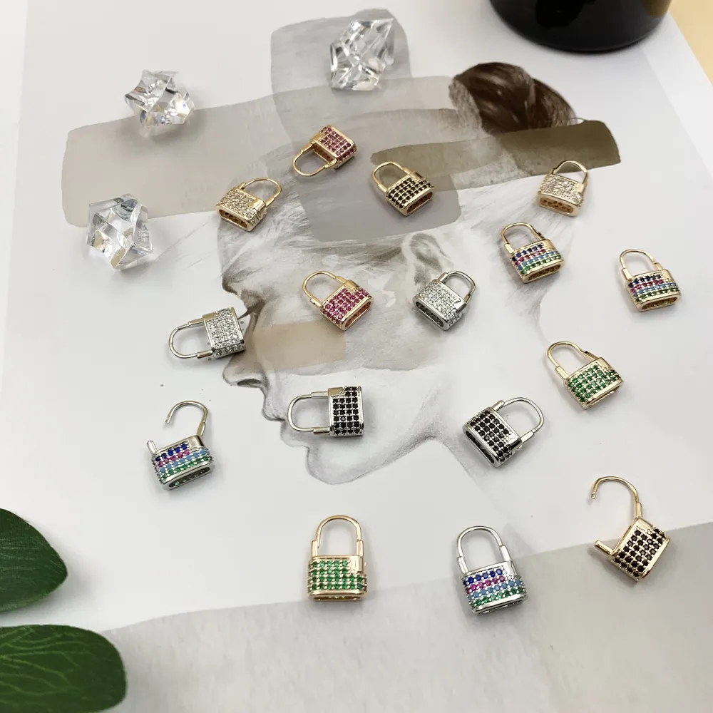 OMZ6743-Lucchetto- Orecchini con Zirconia - OMZ6743-Lucchetto- Orecchini con Zirconia (Fucsia)