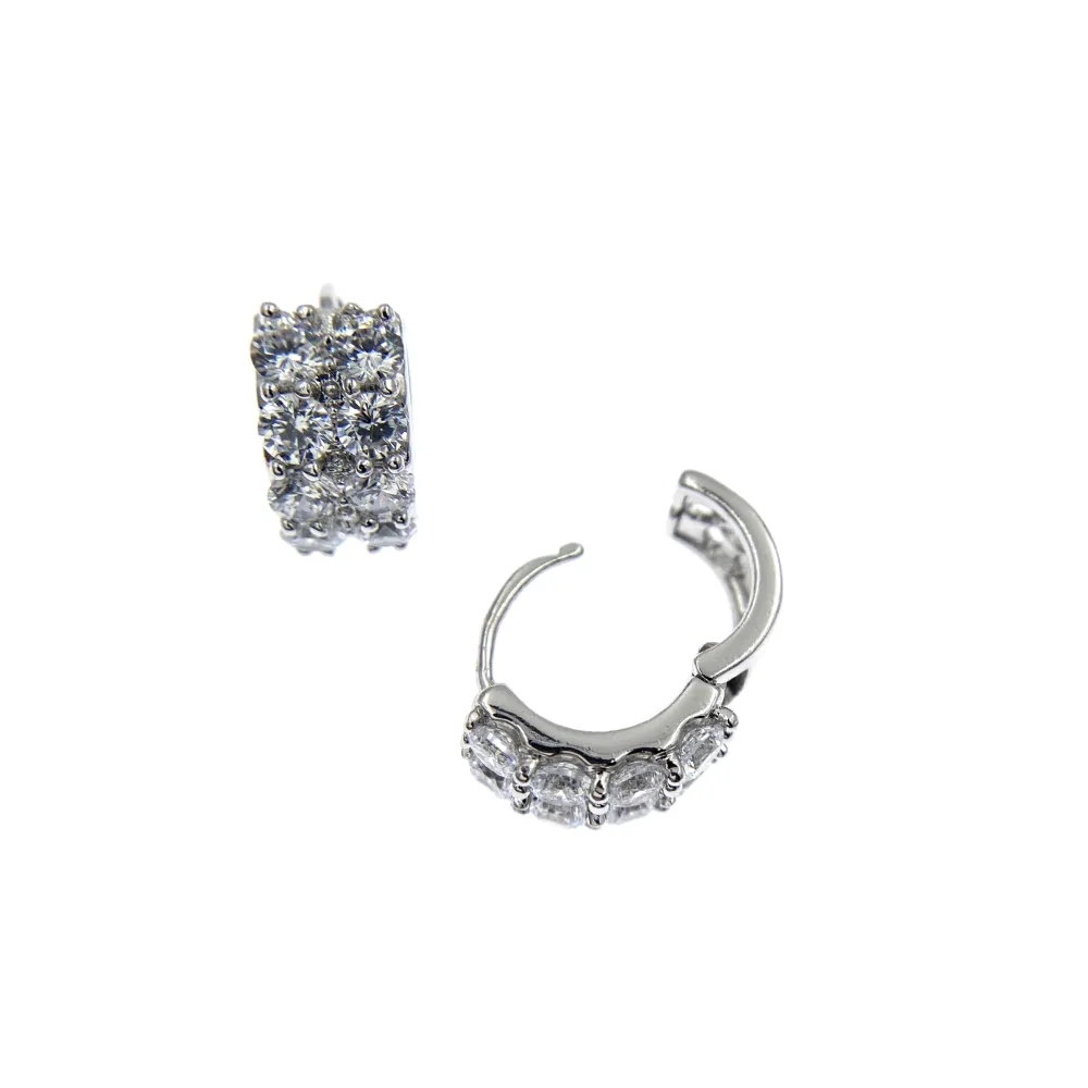 OMZ7267-Zirconi 6x14mm - Orecchini a Cerchio - OMZ7267-Zirconi 6x14mm - Orecchini a Cerchio