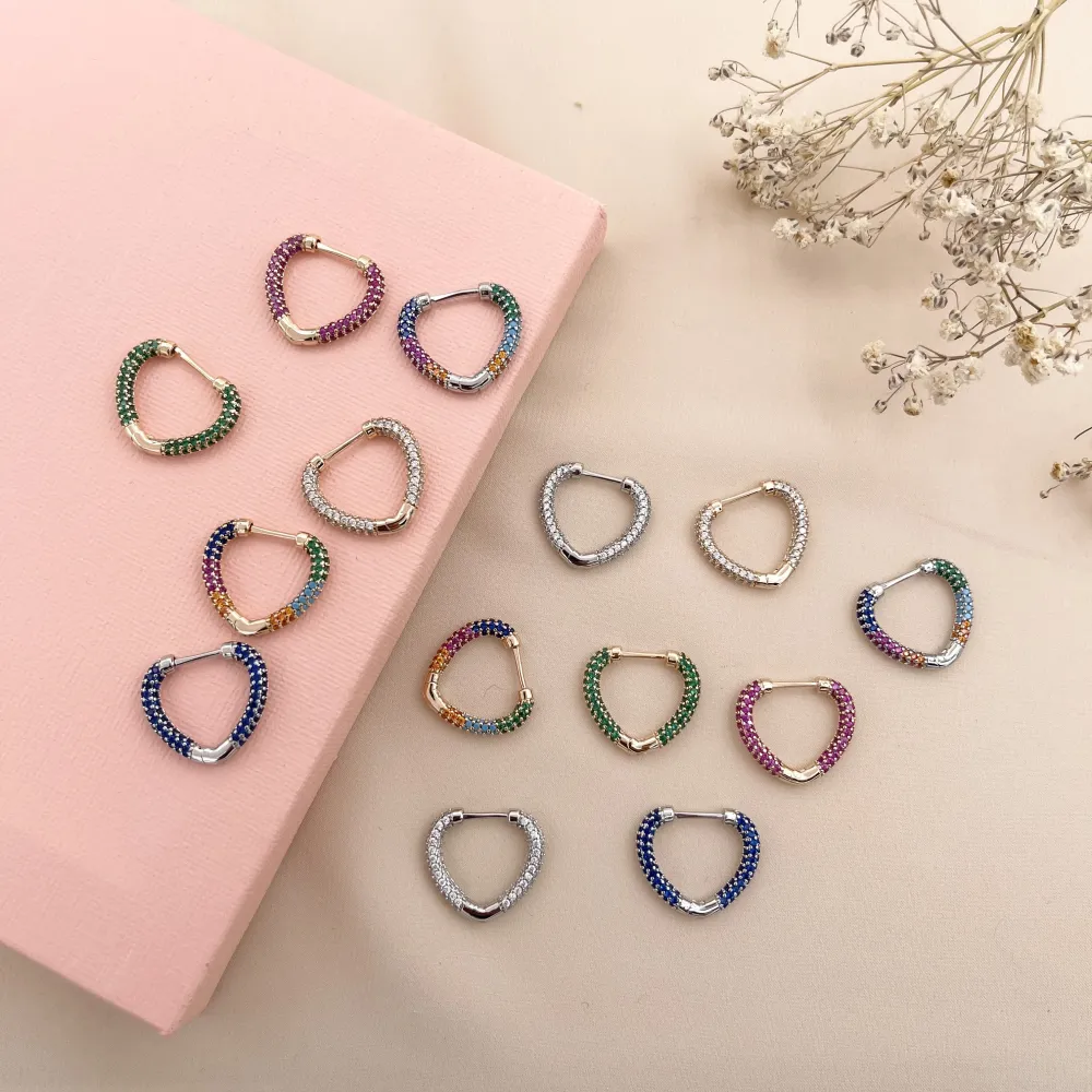 OMZ7384-Cuore- Orecchini con Zircone - OMZ7384-Cuore- Orecchini con Zircone (Fucsia)