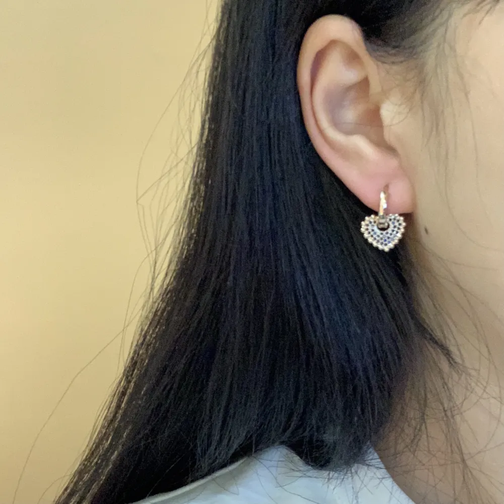 OMZ7643-Cuorecini -Orecchini con Cubic Zirconia - OMZ7643-Cuorecini -Orecchini con Cubic Zirconia (Nero)