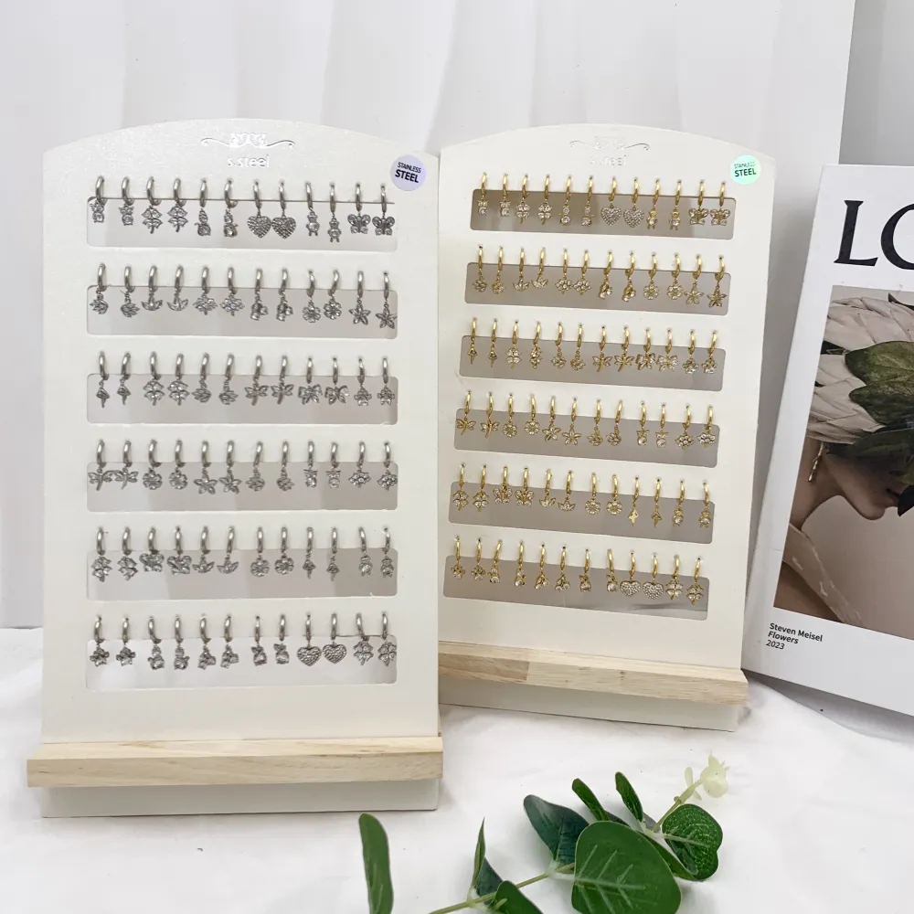 [OPA-103-AA2938-2957E] Mix Soggetti Pendenti-36paia orecchini in Acciaio - OPA-103-AA2938-2957E (Argento)