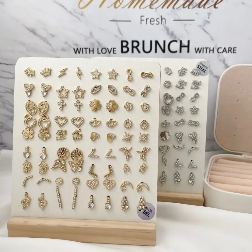 Orecchini a lobo Soggetti Mix-36 Paia Orecchini in Acciaio con - OPA-103-AA403ET (Oro Giallo)