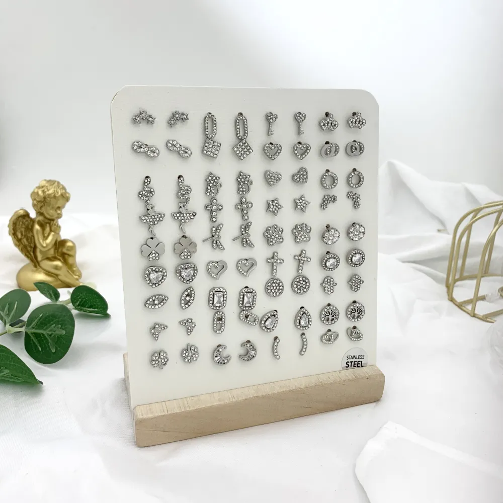 Soggetti Mix-36Paia Orecchini a Lobo in Acciaio - OPA-103-AA746E (Acciaio)