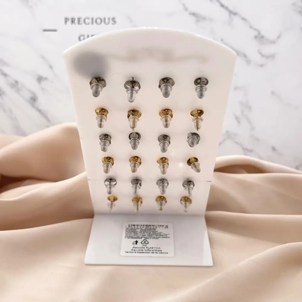 Pallina e Perla Catena Fianco-12 Paia Orecchini in Acciaio - OPA-103-AA811E