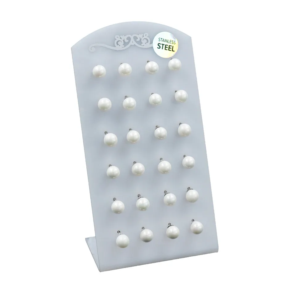 Orecchini a lobo in acciaio (Conf. da 12 paia) - OPA-413-270 6mm