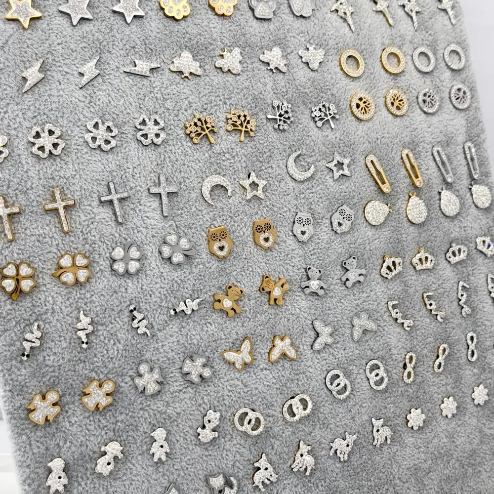 [OPA-413-966] Orecchini a lobo Soggetti Mix-60 Paia Orecchini in Acciaio - OPA-413-966