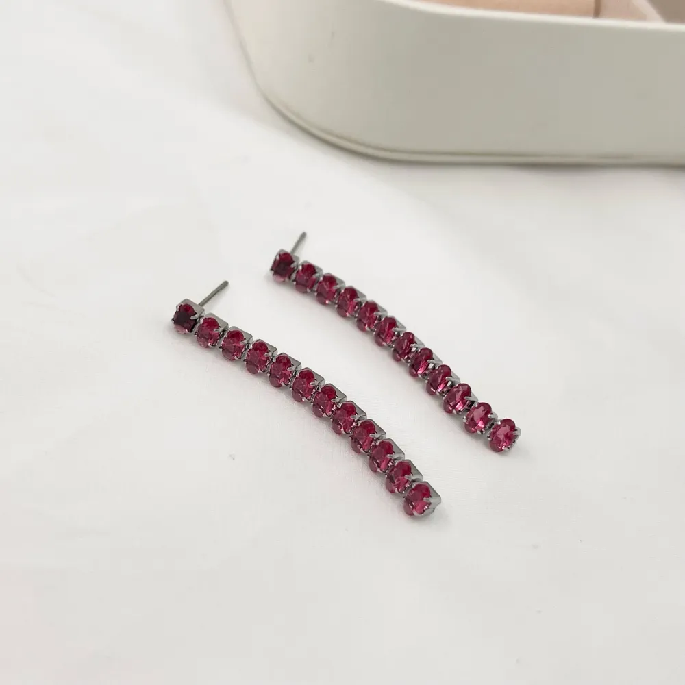 [OPA-450-1070] Tennis Ovale-Orecchini in Acciaio - OPA-450-1070