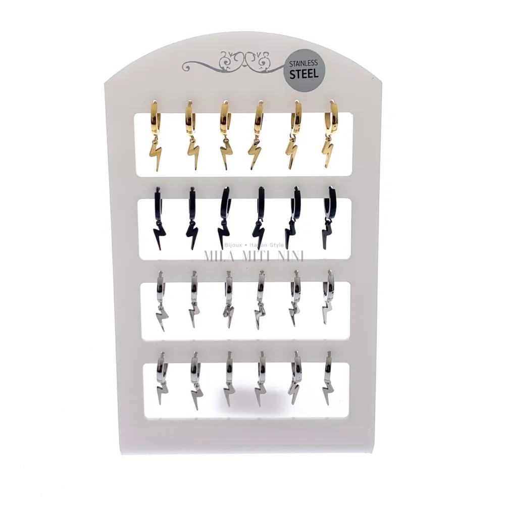 Fulmine -Orecchini a Cerchio 2x9mm in Acciaio - OPA-450-245 2x9mm