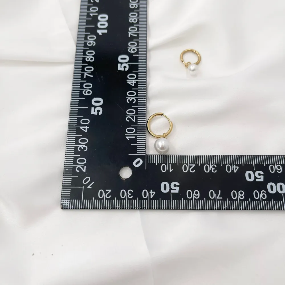 Cerchio con Perla-12 Paia Orecchini in Acciaio - OPA-450-375