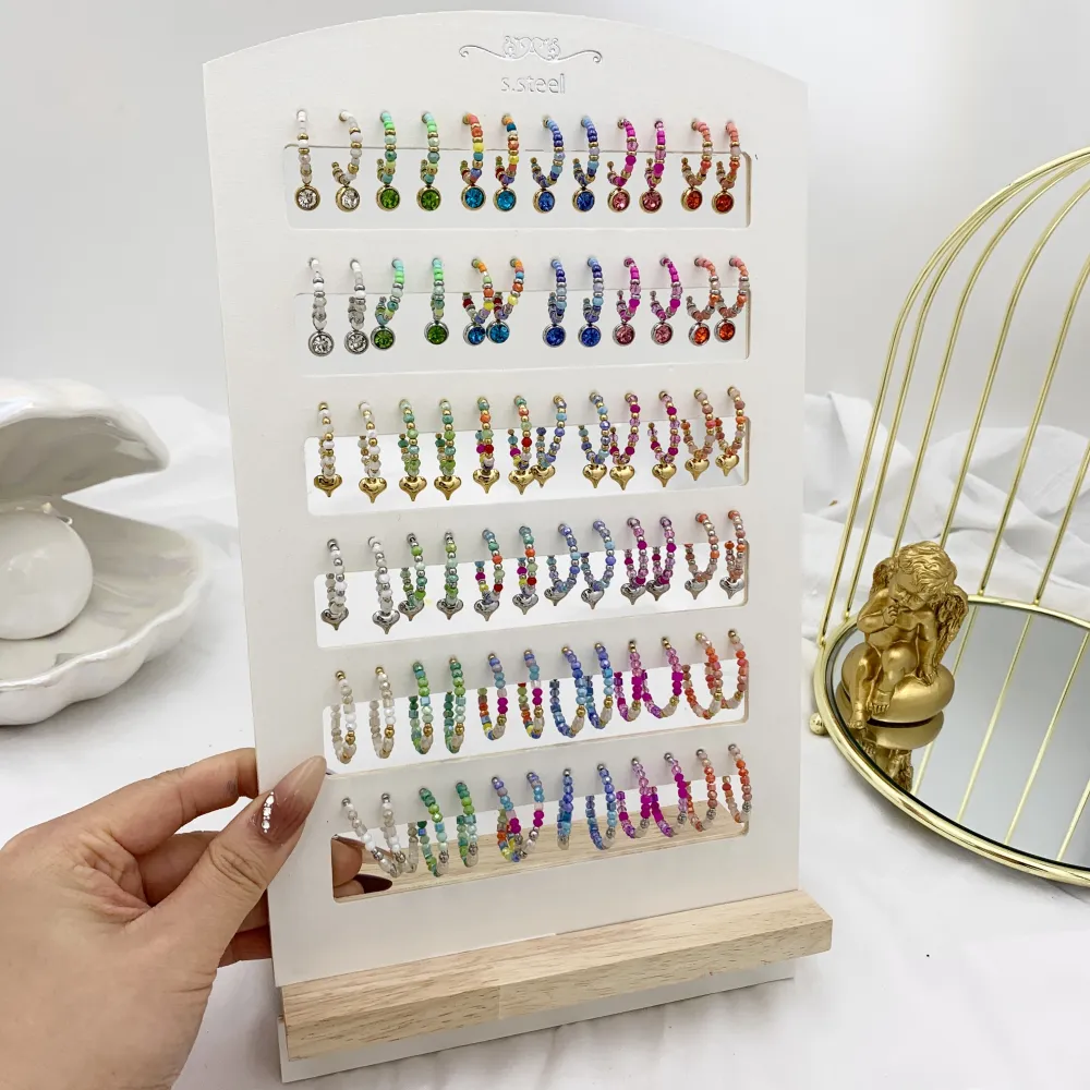 [OPA-732-200] Cerchio Colorato con Pendenti Mix-36paia Orecchini in Acciaio - OPA-732-200