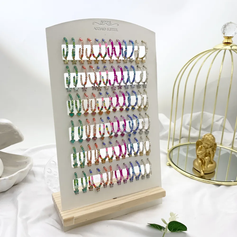 Cerchio Colorato con Pendenti Mix-36paia Orecchini in Acciaio - OPA-732-201