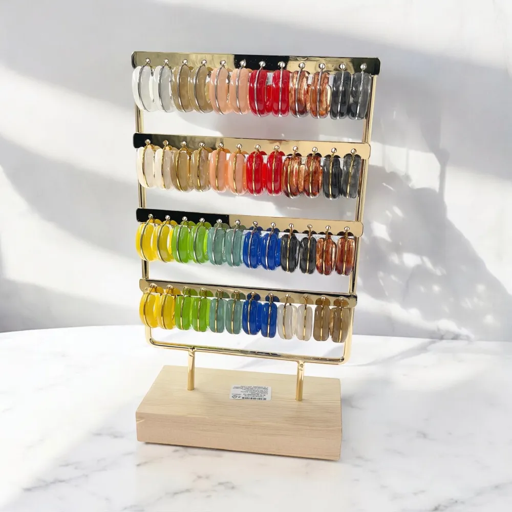 Cerchio -12Paia Orecchini in Acciaio Incluso Espositore - OPA-732-334