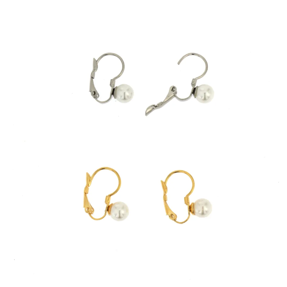 OPA-Perla 6mm 5026- 12 Paia Orecchini a monachella in Acciaio - OPA-Perla 6mm 5026- 12 Paia Orecchini a monachella in Acciaio