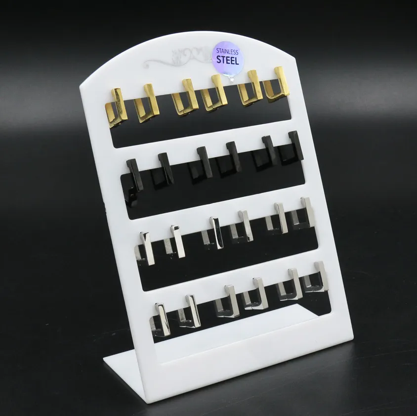 [OPA450-213-Quadrato - 12 Paia Orecchini Acciaio] Orecchini in Acciaio (Conf. da 12 paia) - OPA450-213-Quadrato - 12 Paia Orecchini Acciaio