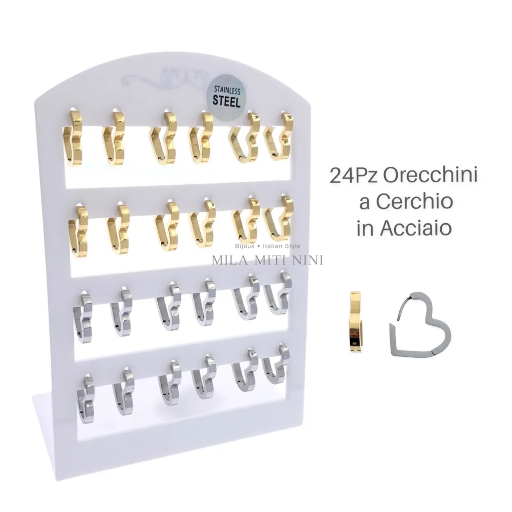 Cuore- Orecchini a Cerchio in Acciaio - OPA450-311