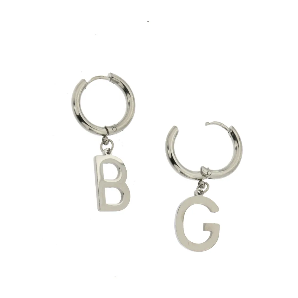 [OPA5015-Iniziale - 12 Paia Orecchini a Cerchio in Acciaio] OPA-Iniziale 5014- 12 Paia Orecchini a Cerchio in Acciaio - OPA5015-Iniziale - 12 Paia Orecchini a Cerchio in Acciaio