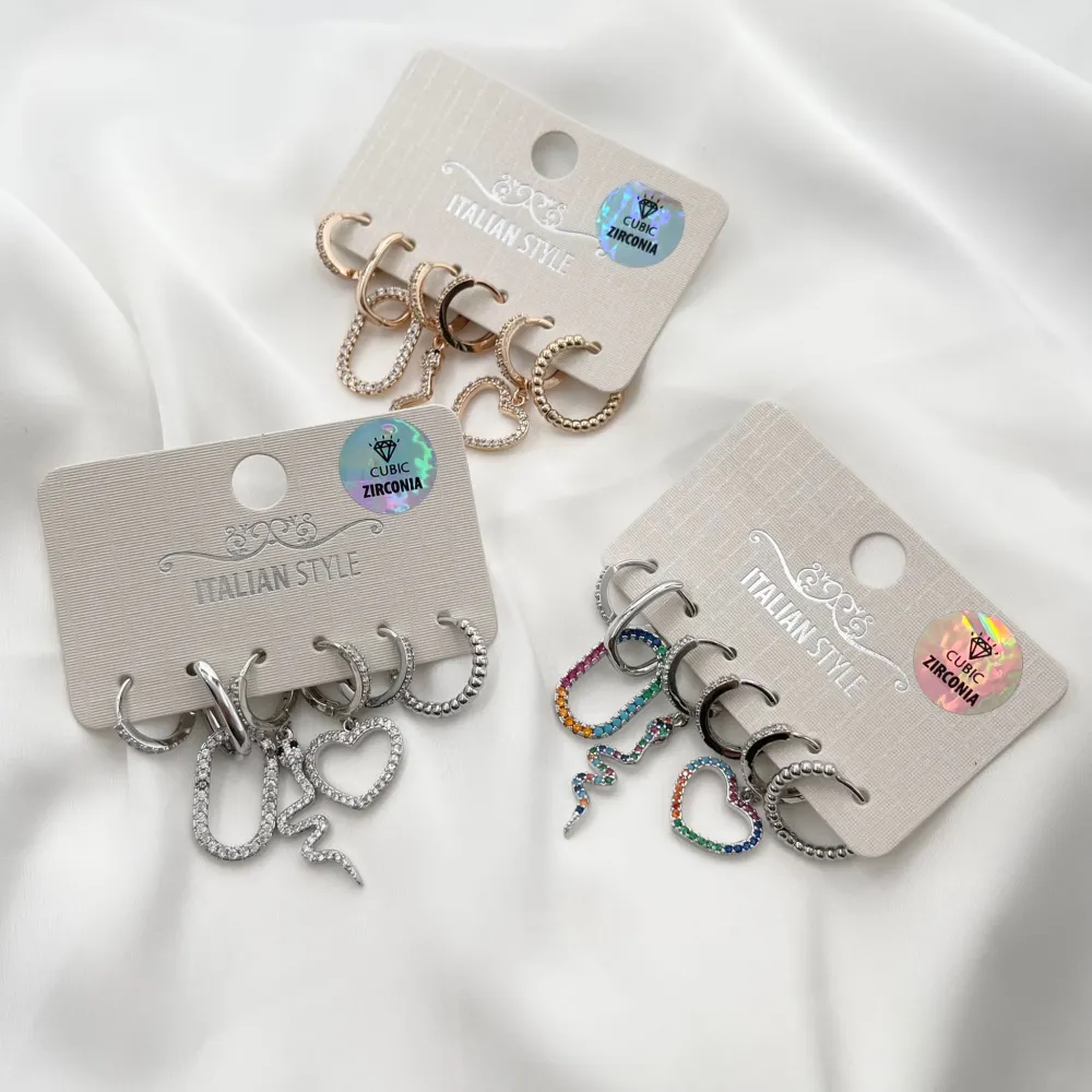 Serpente-Set Orecchini 6 Pz con Zirconia - OPM-109-290