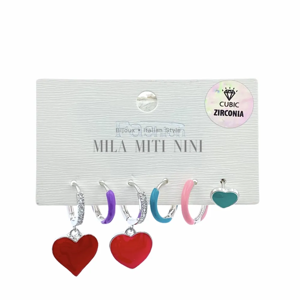 OPM006-Set 6pz-Orecchini con Zirconia - OPM006-Set 6pz-Orecchini con Zirconia