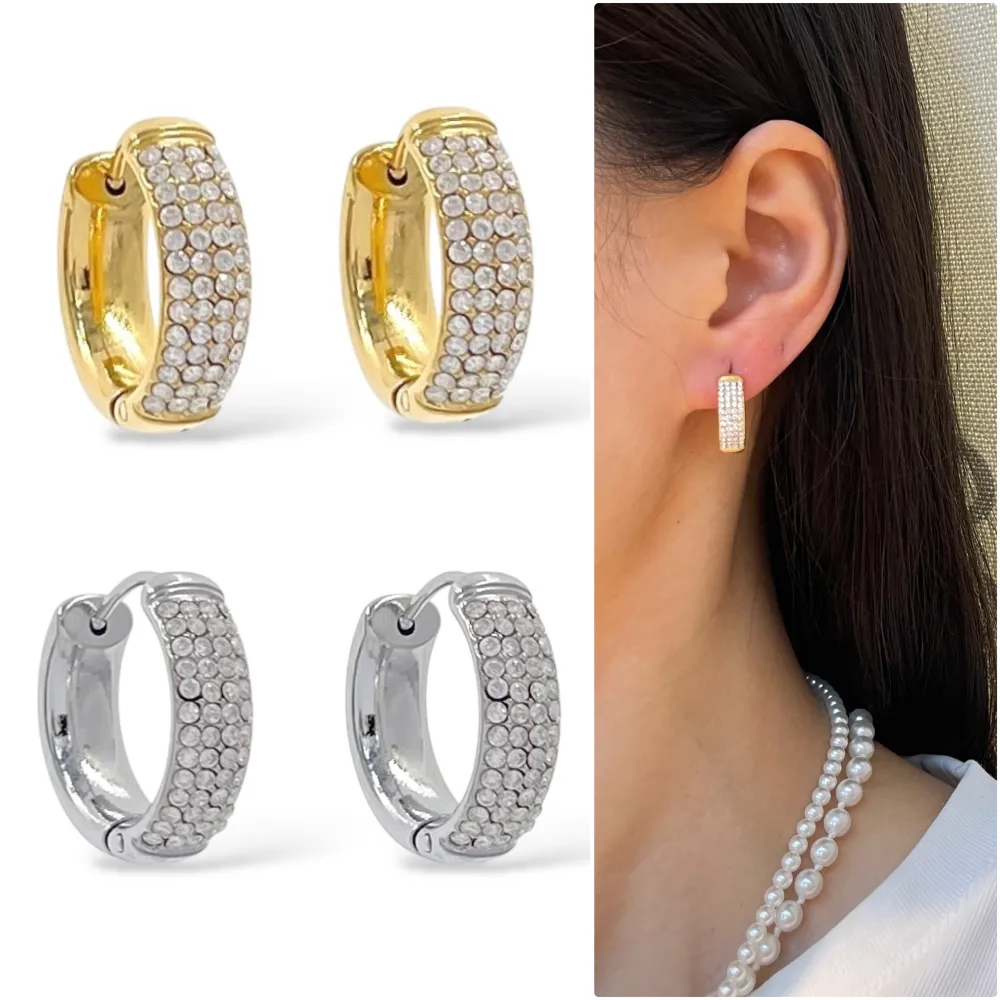 Cerchio con Zirconia-Orecchini in Acciaio - OR-103-AA5009E 12mm (Argento)