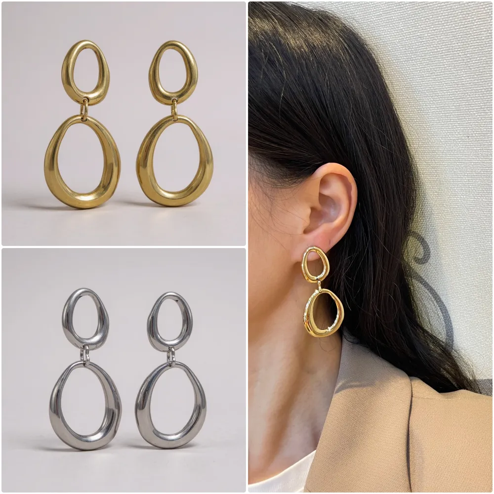 Goccia-Orecchini in Acciaio - OR-103-AA6134E (Argento)