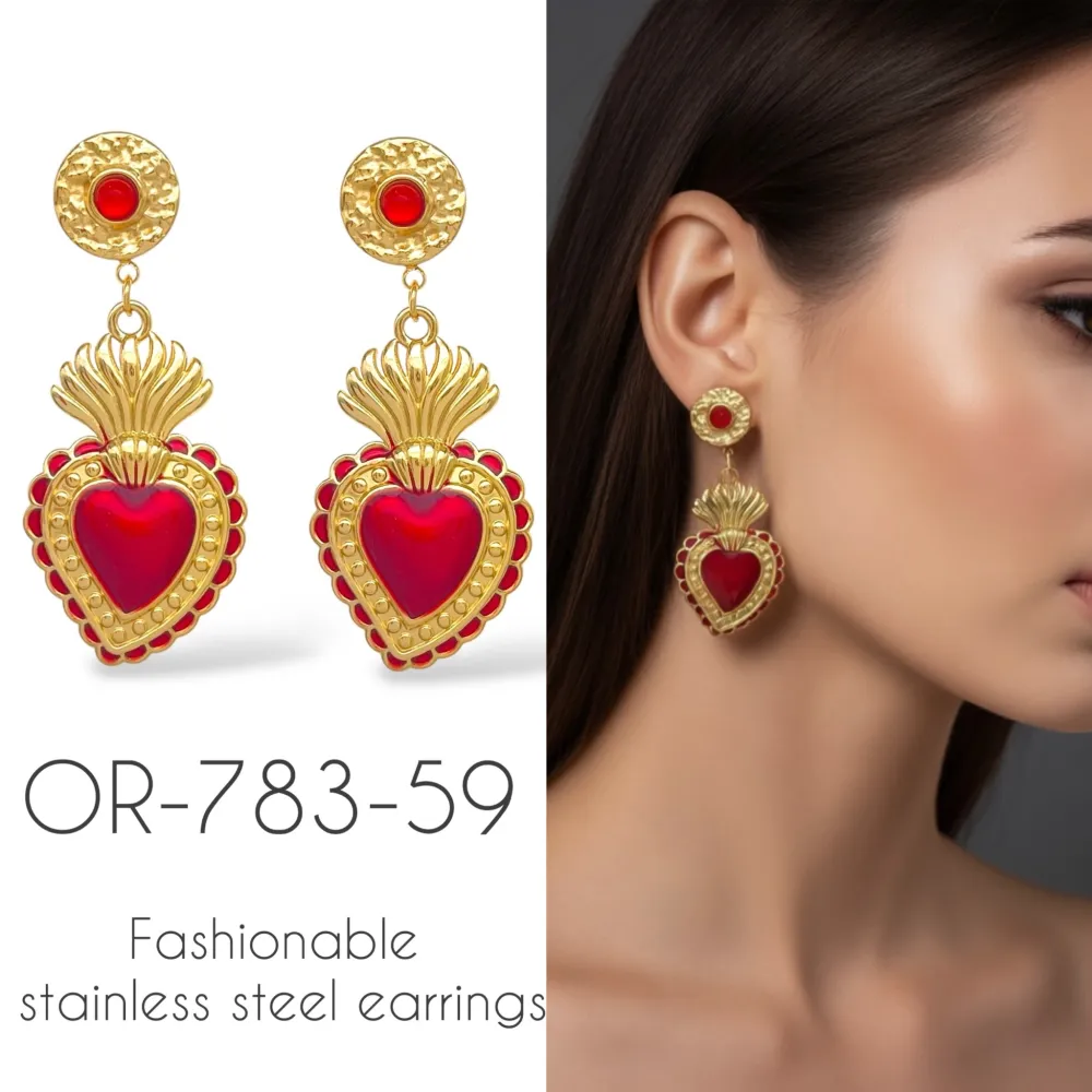 [OR-783-59] Sacro Cuore -Orecchini in Acciaio - OR-783-59